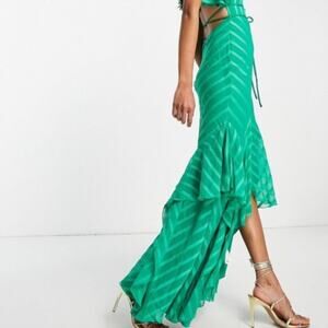 ASOS | Dresses | Asos Design Satin Stripe Halter Maxi Dress With Drape Ruffle Tie Detail Green | Poshmark ASOS | Dresses | Asos Design Satin Stripe Halter Maxi Dress With Drape Ruffle Tie Detail Green | Poshmark
